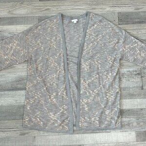 J Jill Pure Jill grey pattern open front sweater cardigan size medium R13